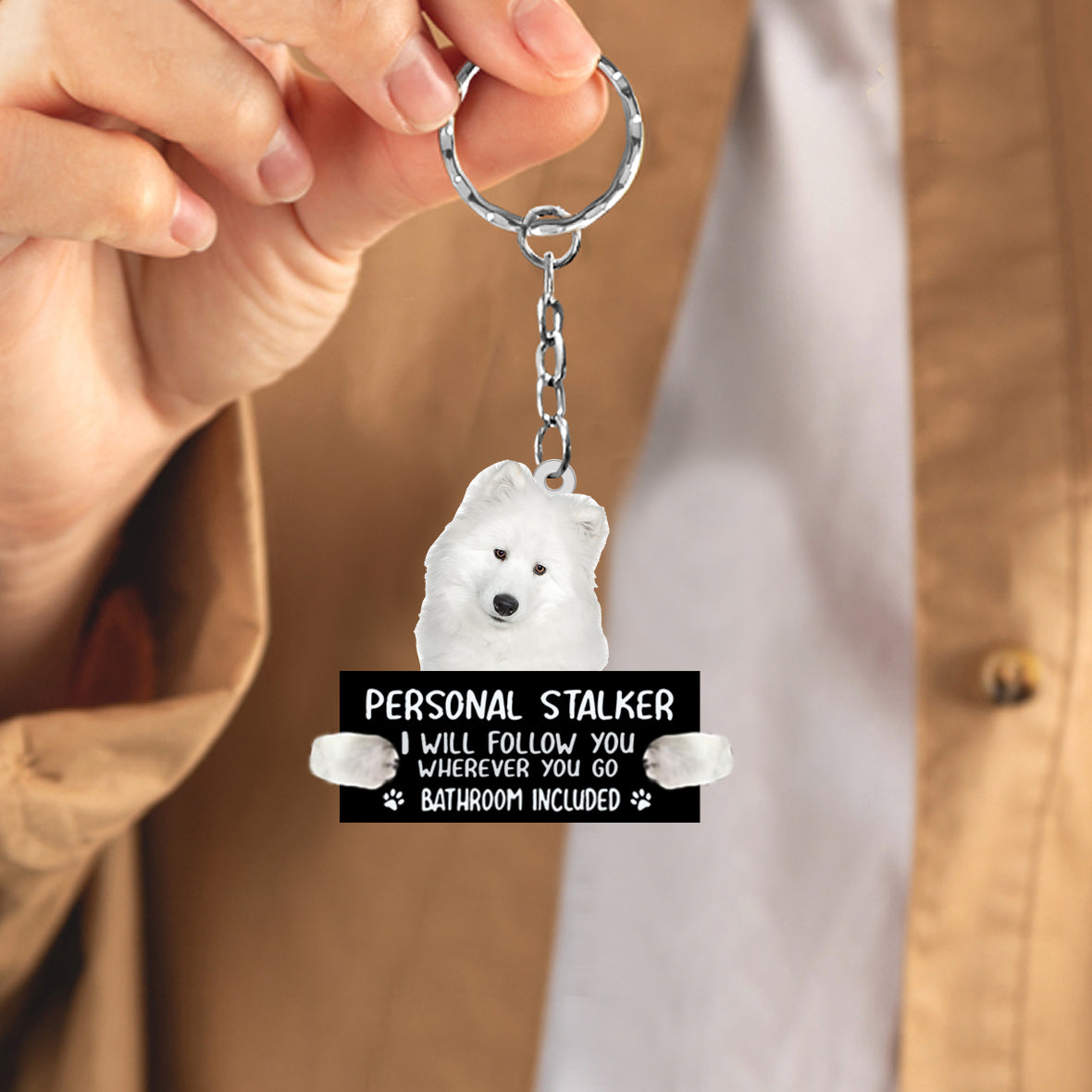 Samoyed Personal Stalker Acrylic Keychain