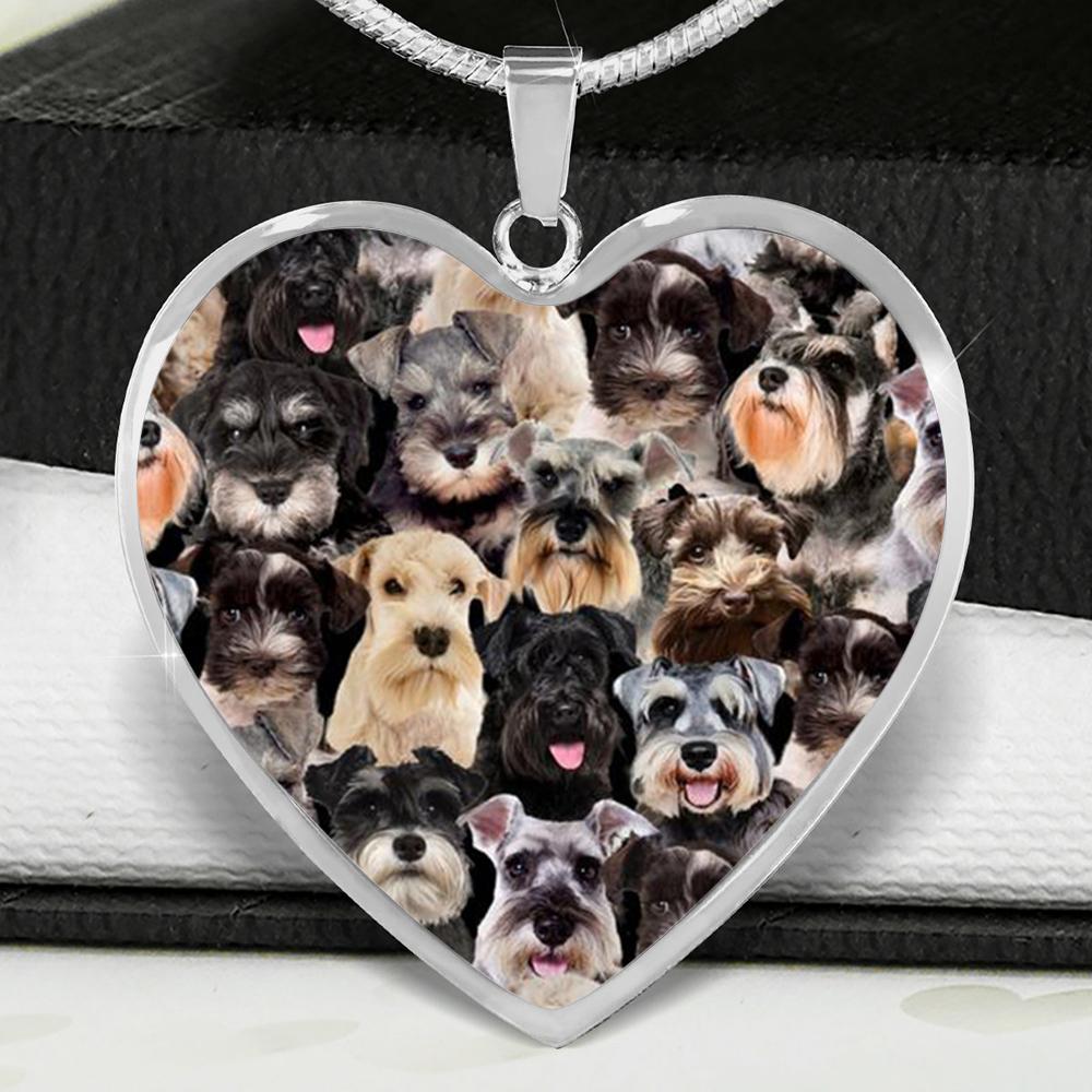 A Bunch Of Schnauzers Heart Necklace