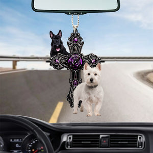 Scottish Terrier0002 Pray For God Car Hanging Ornament
