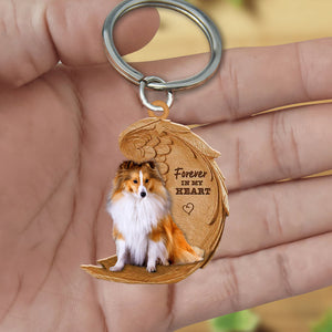 Shetland Sheepdog In My Heart Flat Acrylic Keychain