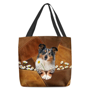 Shetland Sheepdog1 Holding Daisy  All Over Printed Tote Bag