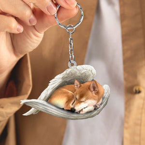 Shiba inu Sleeping Angel Acrylic Keychaine