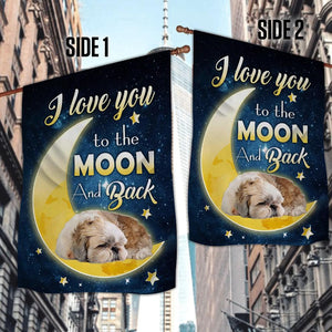 Shih Tzu I Love You To The Moon And Back Garden Flag