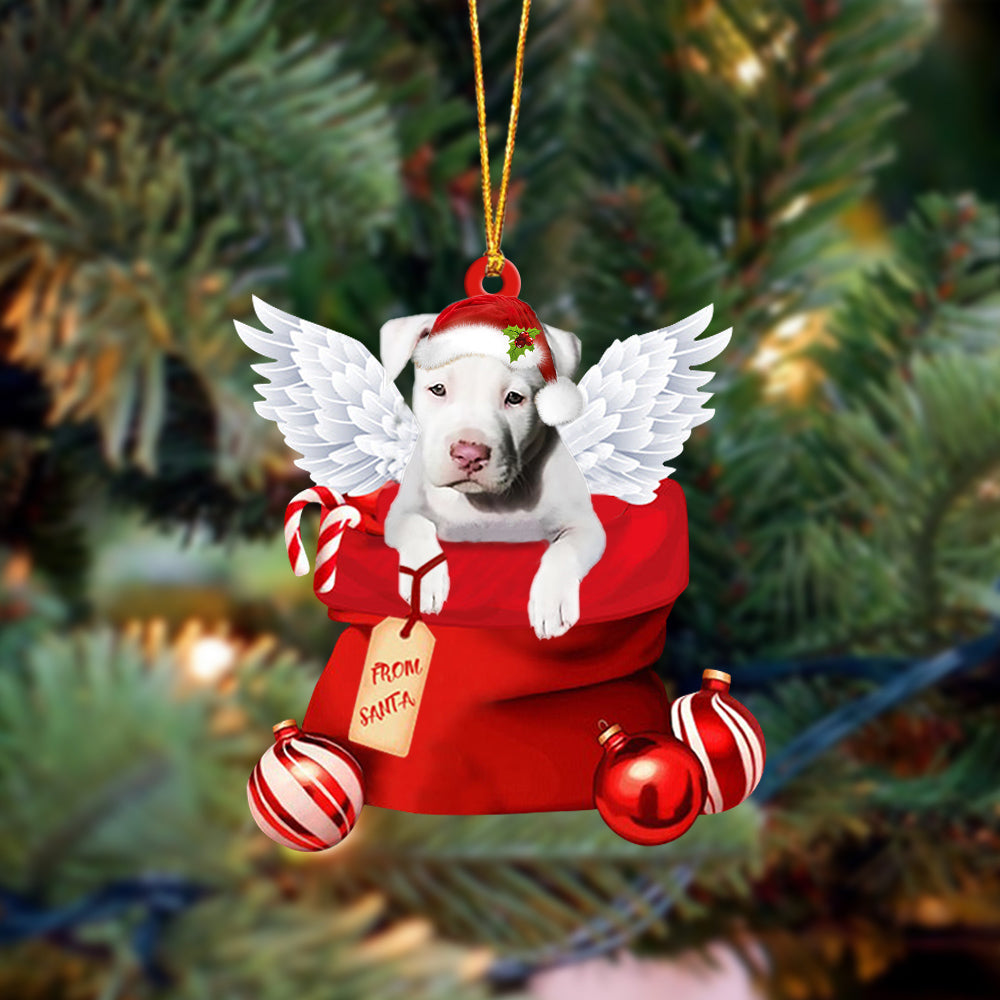 Staffordshire Bull Terrier Angel Gift From Santa Christmas Ornament