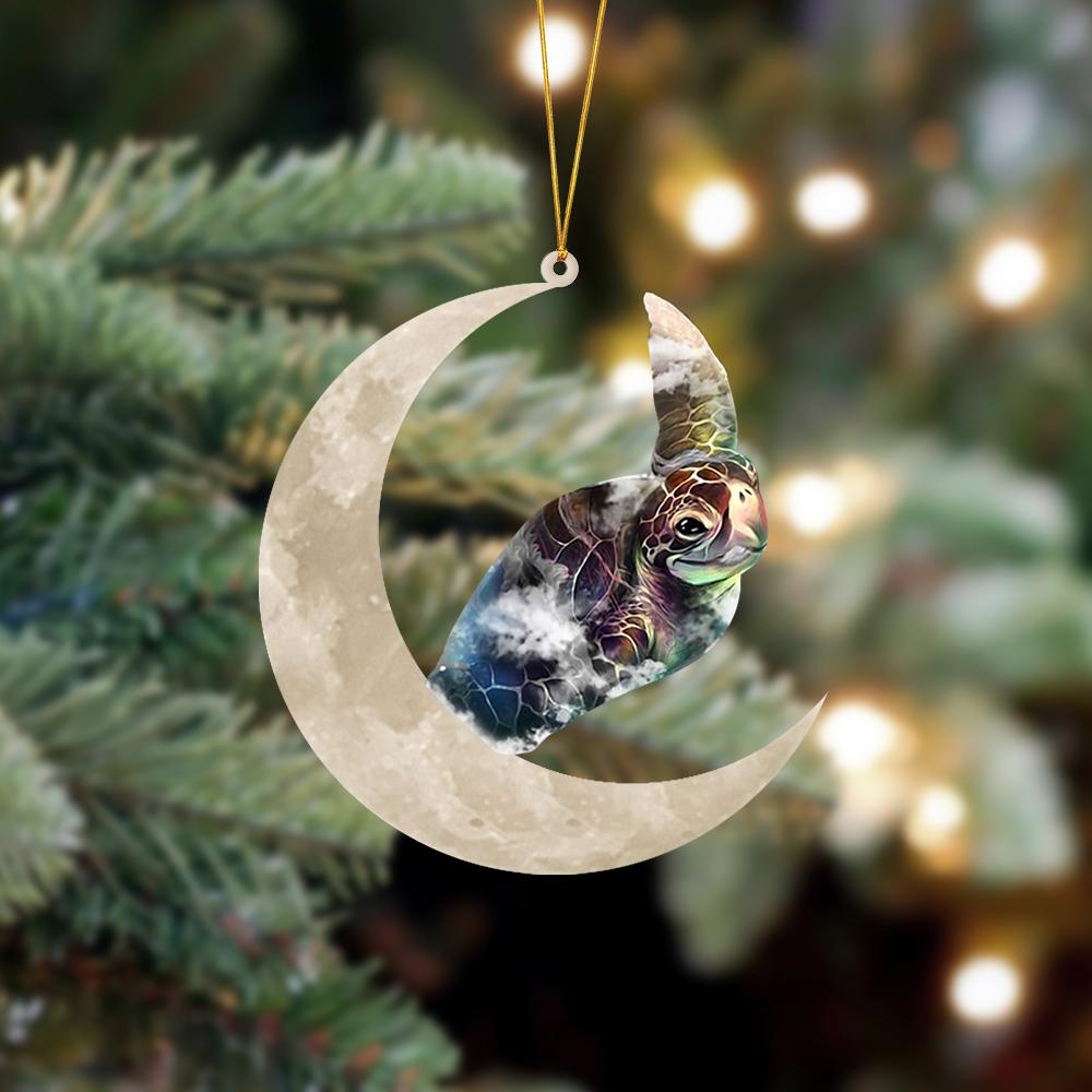 Turtle Sits On The Moon Hanging Ornament