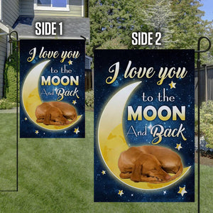 Vizsla I Love You To The Moon And Back Garden Flag