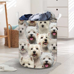 A Bunch Of West Highland White Terriers Laundry Basket