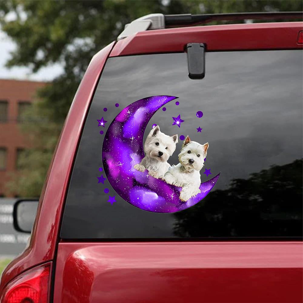 West Highland White Terrier I Love You To The Moon Decal