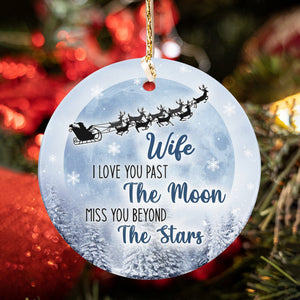 I Love You Past The Moon Miss You Beyond The Stars Porcelain/Ceramic Ornament