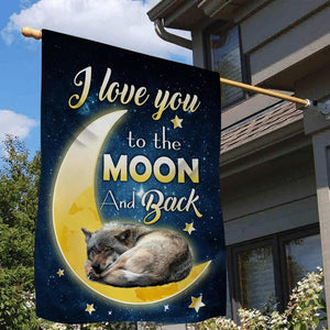 Wolf I Love You To The Moon And Back Garden Flag