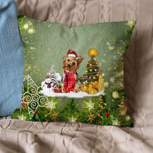 Yorkshire Terrier/Yorkie Merry Christmas Pillow Case