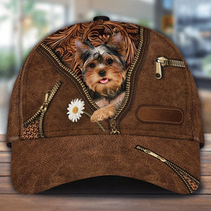 Yorkshire Terrier Holding Daisy Unisex Cap