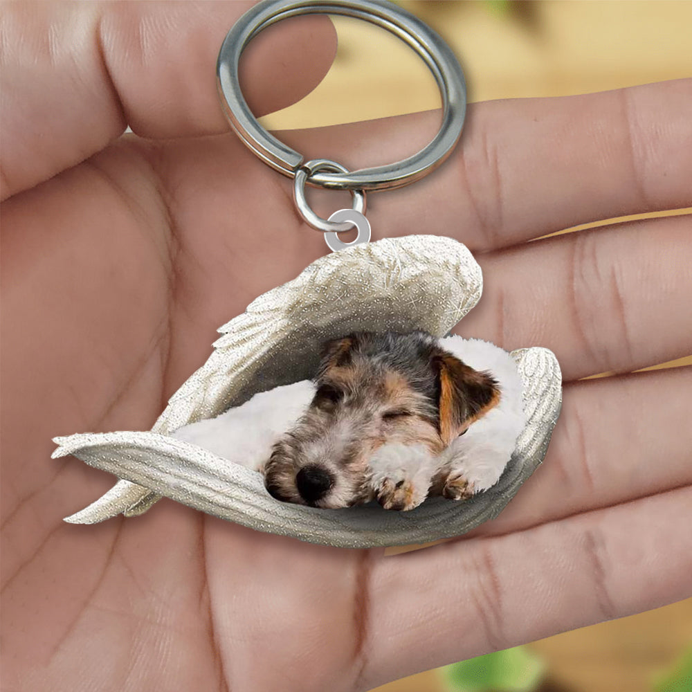 fox terrier Sleeping Angel Acrylic Keychain