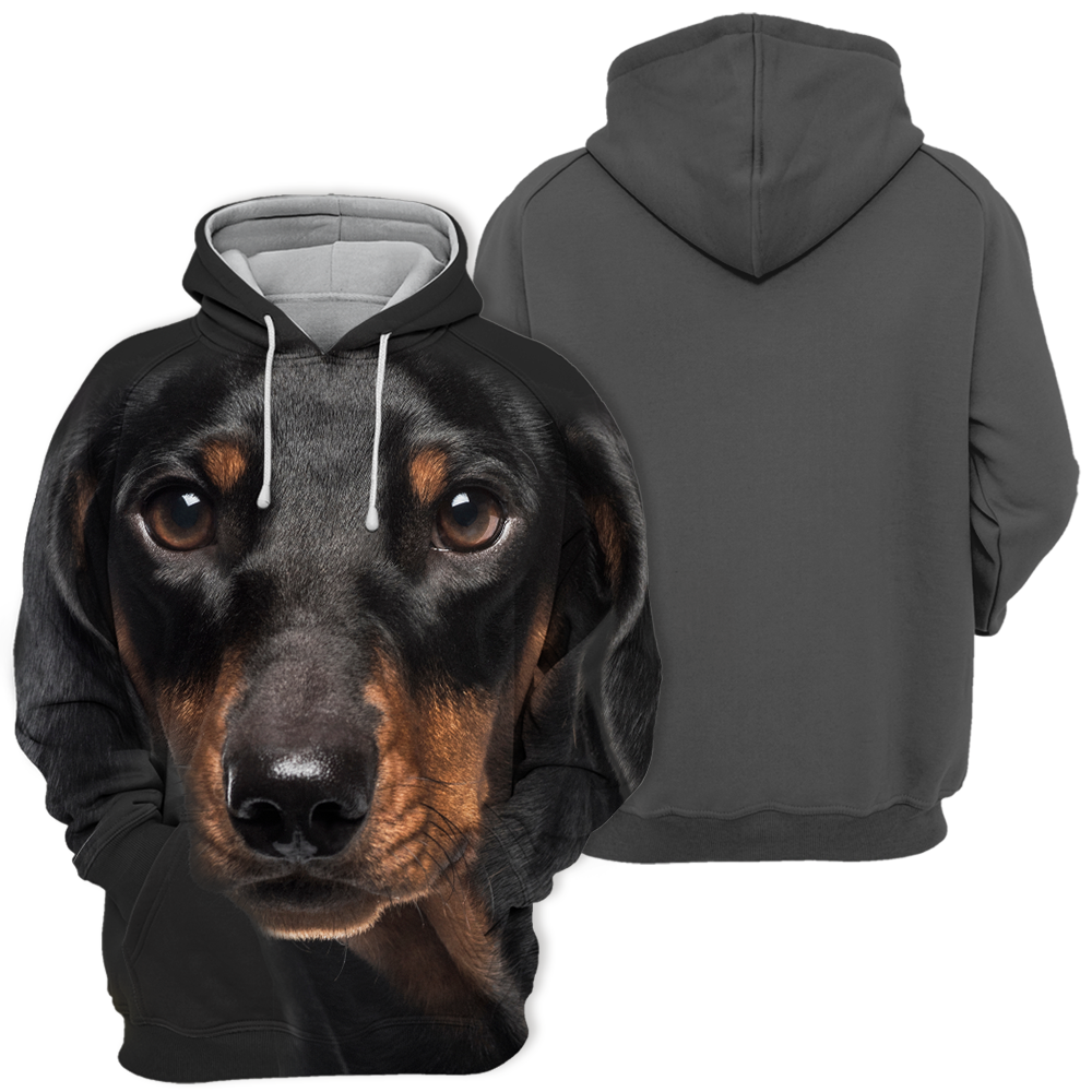 Unisex 3D Graphic Hoodies Animals Dogs Dachshund Sausage Dog Black